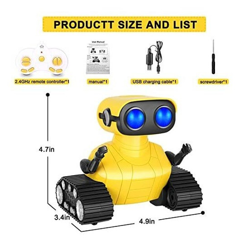 Robot De Juguete, Robot De Control Remoto Con Música Y Ojos