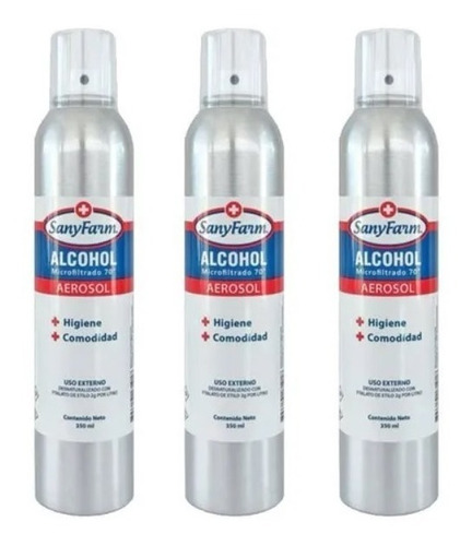 Pack 4 Alcohol Aerosol 350 Ml Sanyfarm