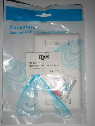 Faceplate Blanco De 1 Puerto Coupler Rj-45 - Rj-11 