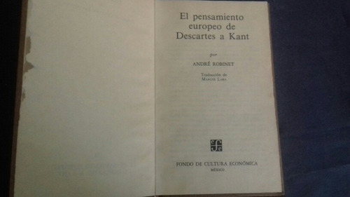 El Pensamiento Europeo De Descartes A Kant