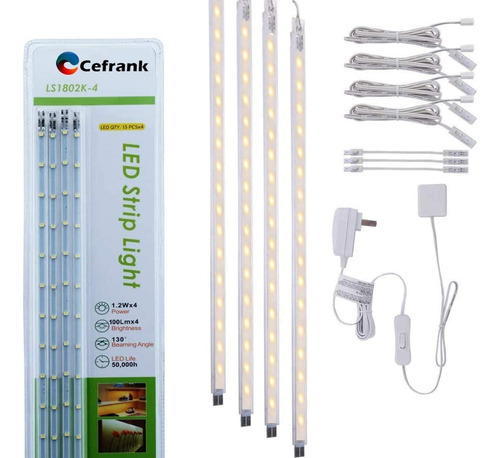 Juego De 4 Barras De Luz Led Para Vitrina 40 [u]