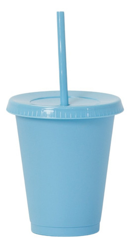 12 Vasos Reusables Tipo Star Para Bebida Fría Mini 16 Oz Color Azul Cielo