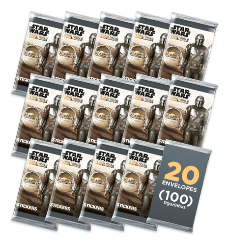 Star Wars Mandalorian:20 Envelopes (100 Figurinhas) Oficial
