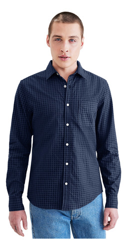 Camisa Hombre Original Woven Slim Fit Azul Dockers