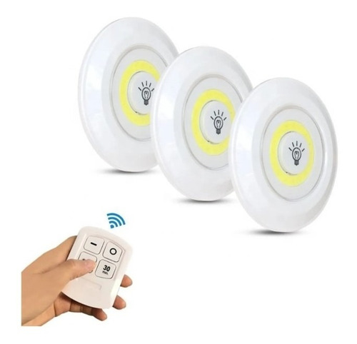 Luminária 3 Lâmpadas Led Sem Fio Com Controle Remoto