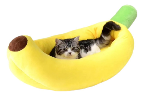 Cama En Forma De Platano Para Mascotas 