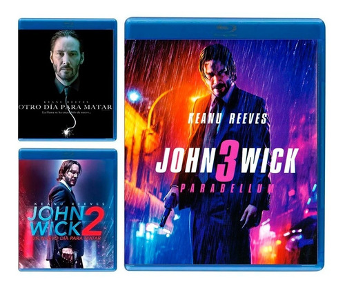 John Wick 1 2 3 Trilogia Paquete Peliculas Blu-ray