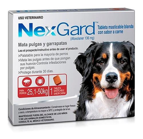  Nexgard De 25 A 50 Kg. Pastilla Antipulgas / Antigarrapatas