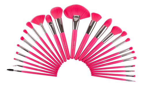Set de 24 brochas de maquillaje Beauty Creations The Neon pink