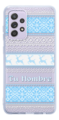Funda Para Galaxy Ugly Sweater Azul Navideño Con Tu Nombre