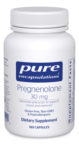 Suplemento: Pure Encapsulations, Pregnenolona, 30 Mg, 180 Cá