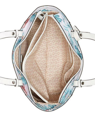 Bolsa Guess Mujer Nueva Original Ee706122 Blanco Lisa Plata Blanco