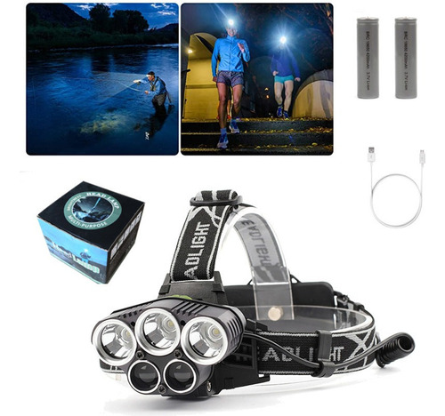 Linterna Para Bicicleta, Pesca, Camping, 5 Led, Superpotente