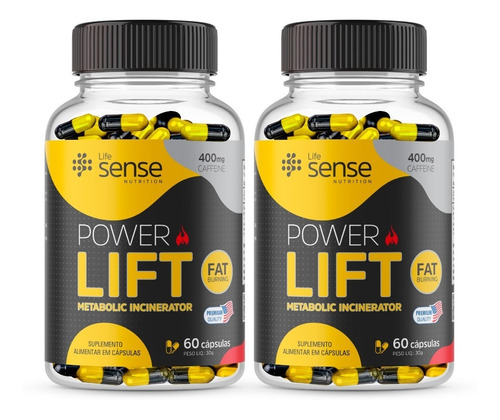 2x Thermo Power Lift 400mg - Termogênico 60 Cáps Sabor Sem Sabor