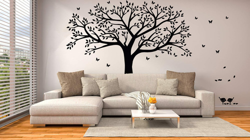 Adhesivo Decorativo Para Pared Diseño Arbol Foto Color Negro