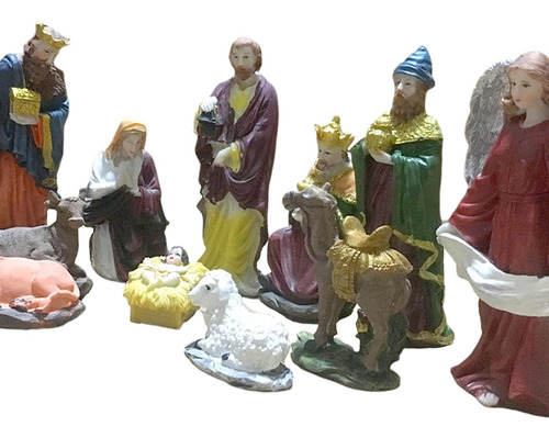 Juego De Pesebre Colorido De 12 Piezas Adornos Escena De