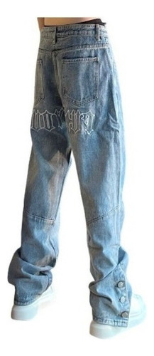 Street Letter Jeans Bordados Pantalones Anchos De Hip-ho [u]