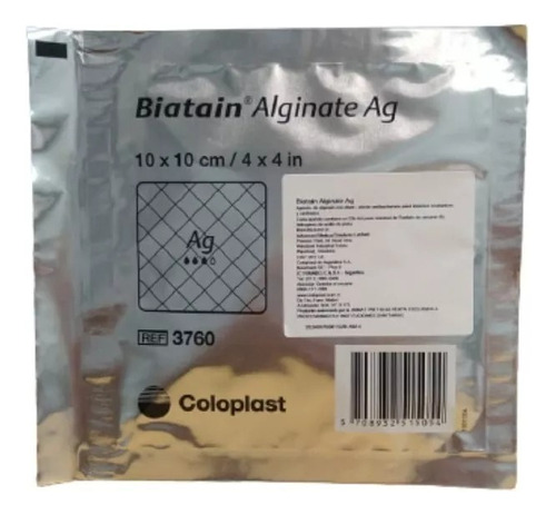 Biatain Alginato Ag 3760 10x10cm X Unidad Coloplast