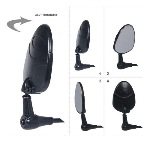 . Espejo De Casco De Bicicleta Ajustable De 360 Grados