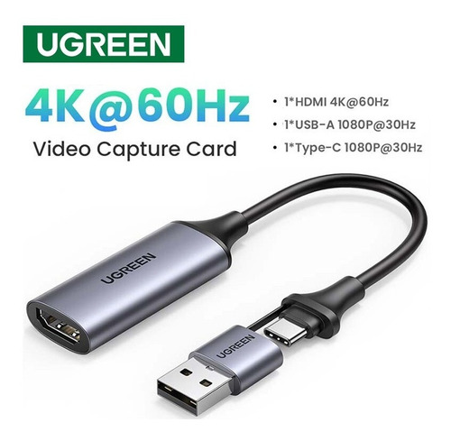 Capturadora Video Usb 3.0 Hdmi 4k Pc Laptop Streaming Ugreen