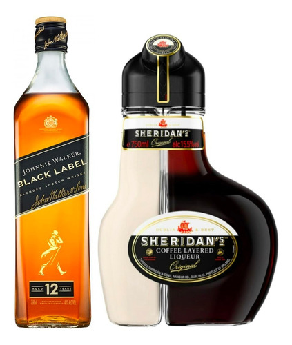 Whisky Johnnie Walker Black Label + Licor Sheridan's 