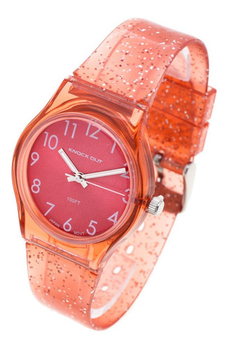 Reloj Knock Out Mujer 8472 Num - Silicona Glitter Wr30