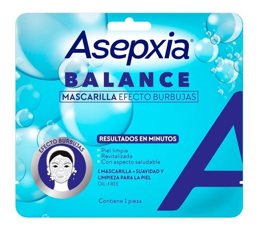 Asepxia Mascarilla Balance Efecto Burbujas X 1 Unidad Tipo de piel Mixta