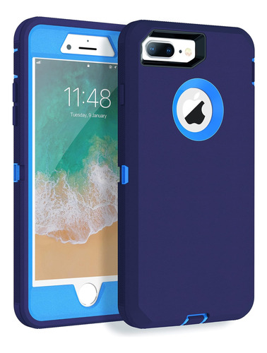 Funda iPhone 8 Plus/7 Plus Mxx + Protector Blue/blue
