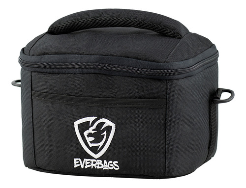 Bolsa Térmica Fitness Frasqueira Lancheira Marmita Academia Dieta Fit Preto Everbags