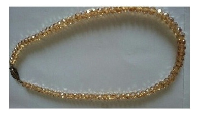 Collar Cristal Roca Brillantes Color Topacio 43cm Imperdible