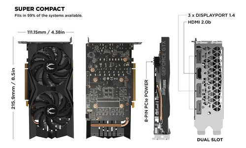 Tarjeta Video Zotac Geforce Gtx1660 6gb Gddr5 192 Bits