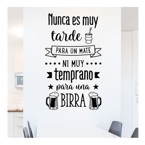 Vinilo Decorativo Pared Cocina Mate Birra Cerveza 80x60 Cm 