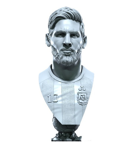 Busto Figura Lionel Messi Con Barba Impreso En 3d - Detta3d