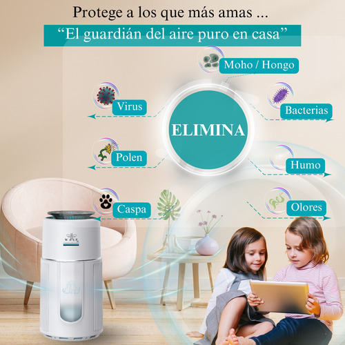 Purificador De Aire Wasp Family & Pet Hepa 90m2 Inteligente