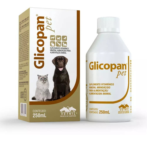 Imagem 1 de 5 de Glicopan Pet 250ml Suplemento Vitaminico - Vetnil