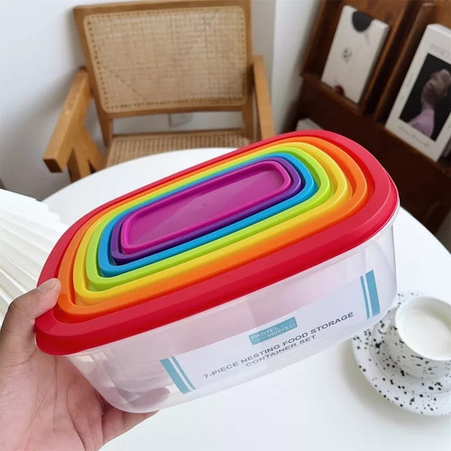 Set Tapers Rectangulares 5 Piezas Hermético Rainbow