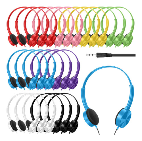 Paquete De 24 Auriculares A Granel Para Nios, Escuela, Aula,