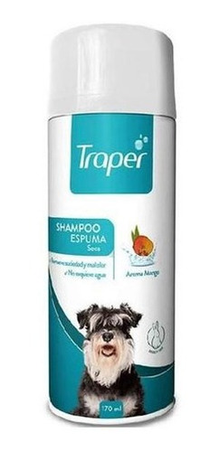 Shampoo Espuma Seca Para Perro Aroma Mango 170ml Traper