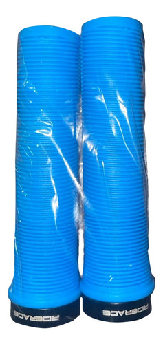 Manoplas Puño Para Bicicleta Goma Mtb Grip Riderace Rn1694 Celeste