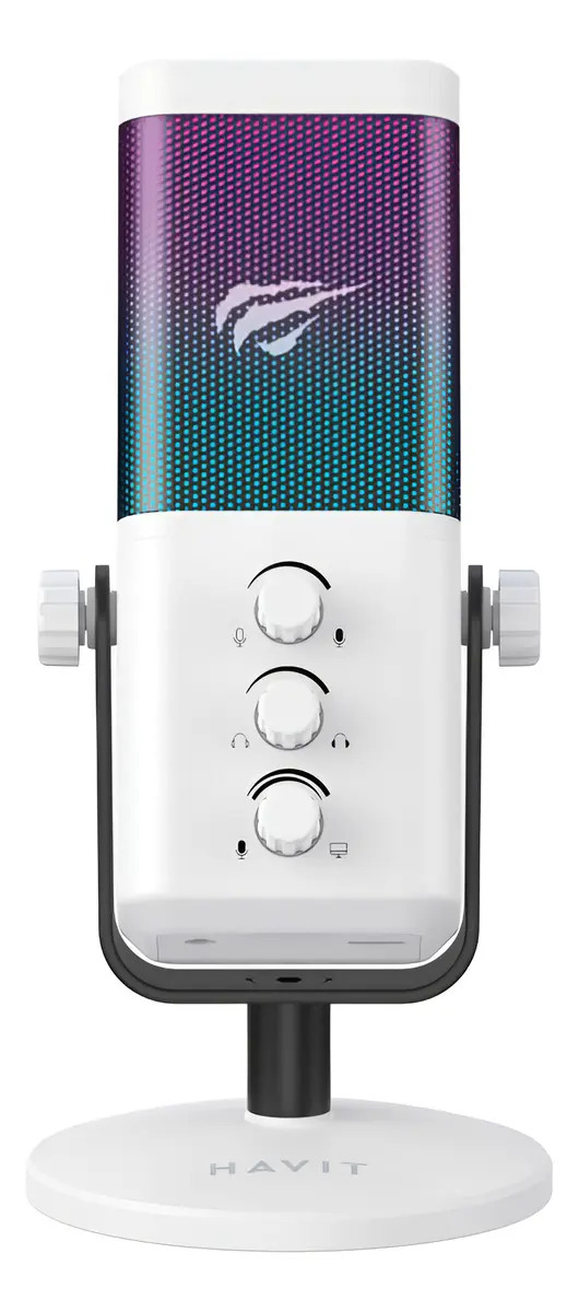 Foto do produto: Microfone Havit GK65 Condensador USB com RGB para Streaming