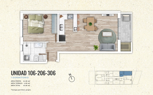 Imagen 9 de 13 de Venta Apartamento Malvin De 1 Dormitorio Garage.parrillero