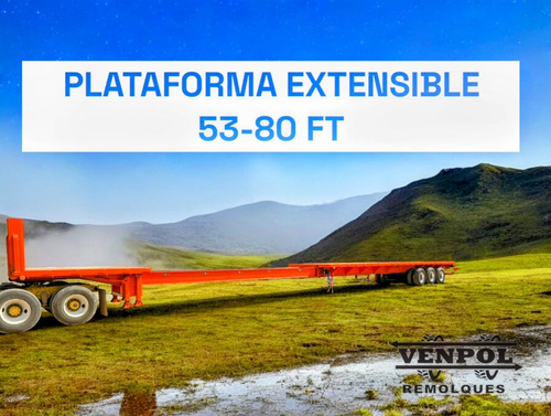 Plataforma 3 E Ejes Extensible 53-80 Pies Venpol Remolques