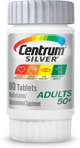 Centrum Silver Adultos 50+ Multivitaminas Y Minerales 80 Cap