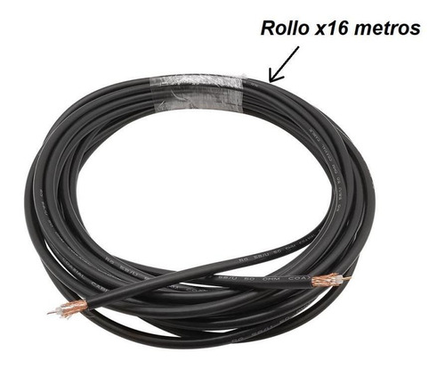 Cable Coaxial Rg58 50ohm 16 Metros Transmisor Fm Rf Blindado