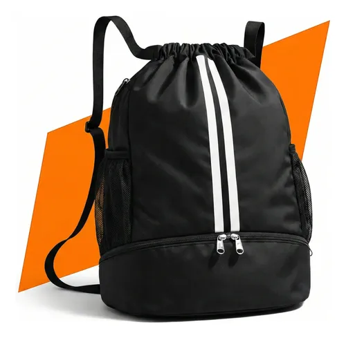 Mochila Saco Bolsa Esportiva Impermeável Academia Treino Preto Liso
