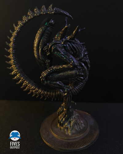 Alien Xenomorfo 1:10 Pintado A Mão Em Resina 12k