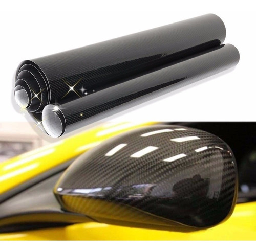 Vinil Fibra Carbon 5d High Glossy Libre Burbujas 1mx1.52 3