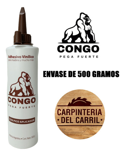 Cola Carpintero Adhesivo Vinilico Congo R25 X 500 Gr X 1 U