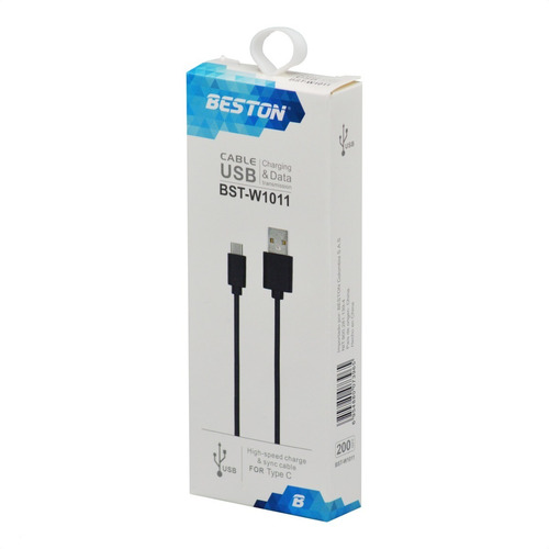 Cable Datos Carga Usb Tipo C, Beston Bst-w1011, 2 Metros