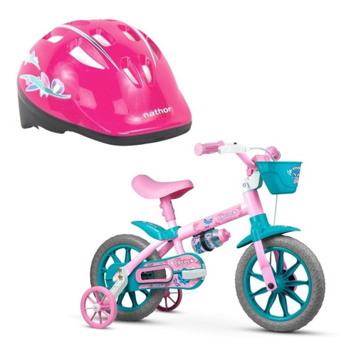 Imagem 1 de 5 de Kit Bicicleta Infantil Charm + Capacete Infantil Nathor